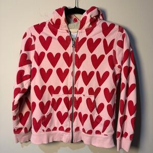 Sherpa lined Valentines Hoodie zip  Hanna Anderson Organic cotton